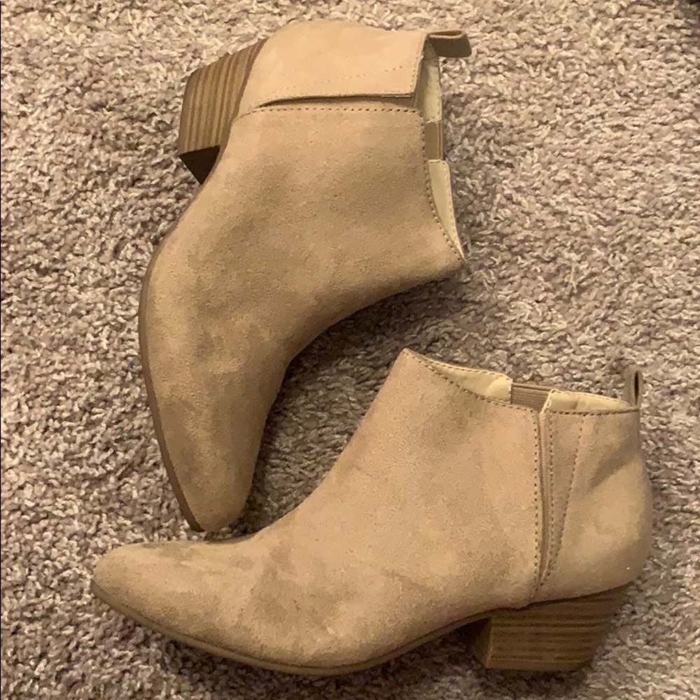 Almond Toe Nude Ankle Boots
